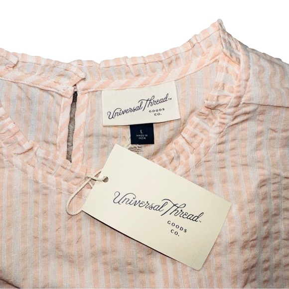 Universal Thread Striped Seersucker Peplum Cotton Tank - NWT - Picture 7 of 11